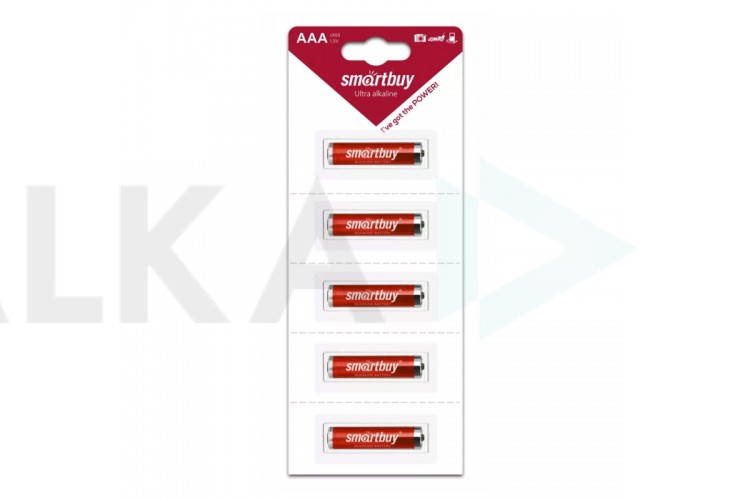 Батарейка алкалиновая Smartbuy LR6/AA 5B strip цена за блистер 5 шт (SBBA-2A05B)