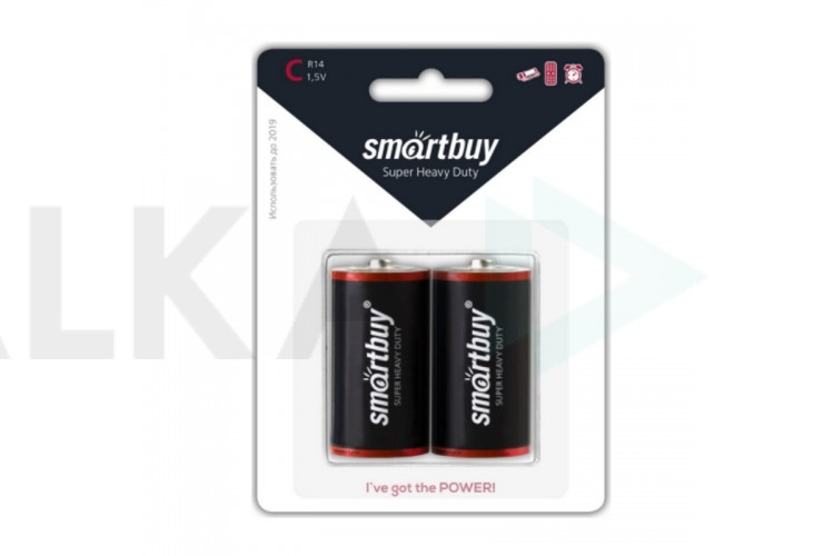 Батарейка солевая Smartbuy R14/2B цена за блистер 2 шт (SBBZ-C02B)