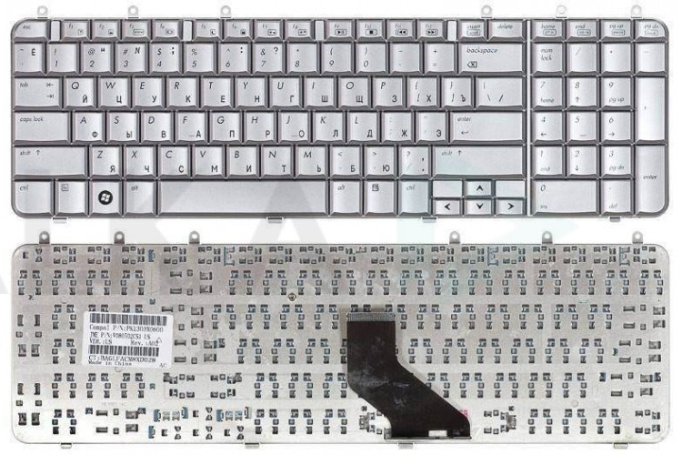 Клавиатура для ноутбука HP Pavilion DV7-1000 серебряная