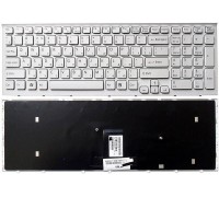 Клавиатура для ноутбука Sony Vaio VPC-EB белая с рамкой