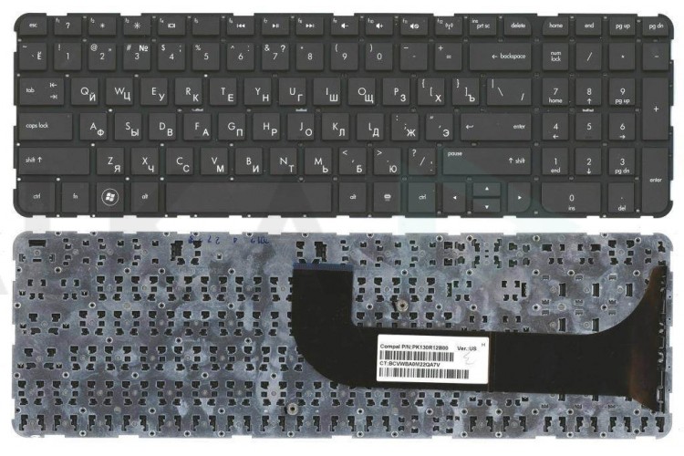 Клавиатура для ноутбука HP Pavilion M6-1000 черная без рамки
