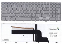 Клавиатура для ноутбука Dell Inspiron 15-7000 серебристая с подсветкой