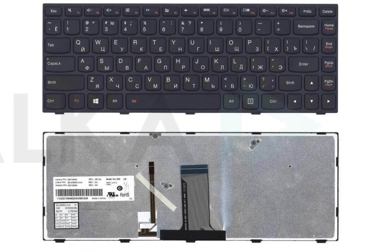 Клавиатура для ноутбука Lenovo IdeaPad Flex 14 G40-30 с подсветкой