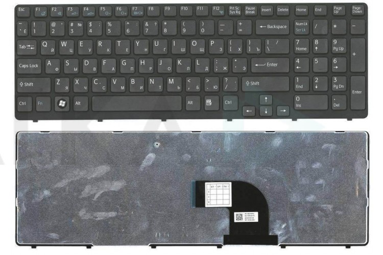 Клавиатура для ноутбука Sony Vaio SVE15 черная с рамкой