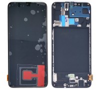 Дисплей для Samsung A705F Galaxy A70 Black в сборе с тачскрином + рамка, 100%