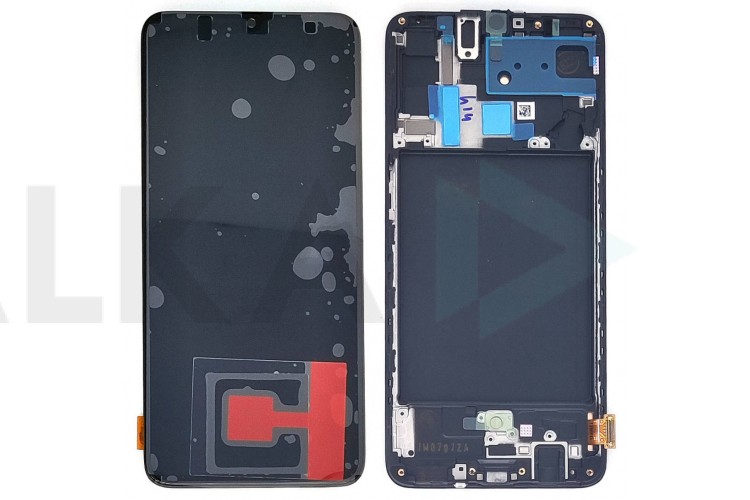 Дисплей для Samsung A705F Galaxy A70 Black в сборе с тачскрином + рамка, 100%