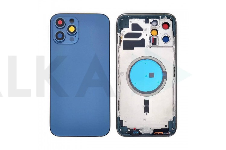 Корпус для iPhone 12 Pro Max (синий) CE (литое стекло + магнит) org