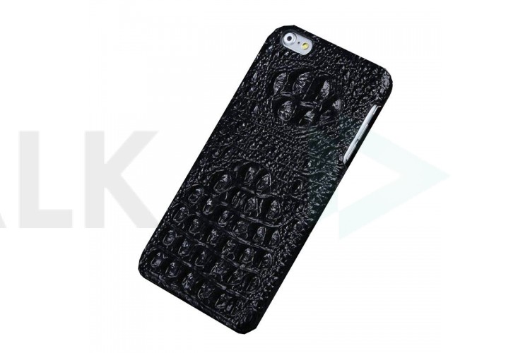 Чехол FASHION для Apple iPhone 6 Plus/6S Plus натуральная кожа голова крокодила (черный)