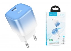 Сетевое зарядное устройство USB-C HOCO C101A PD 20W (бело-голубой)