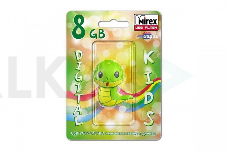 Флешка USB 2.0 Mirex SNAKE GREEN 8GB (ecopack)