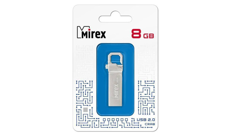 Флешка USB 2.0 Mirex CRAB 8GB (ecopack)