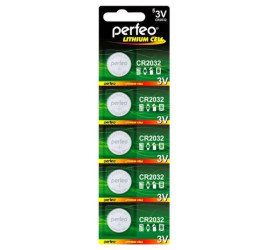 Батарейка литиевая Perfeo CR2032/5BL Lithium Cell (цена за блистер 5 шт)