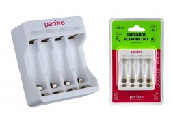 Зарядное устройство для аккумуляторов Perfeo PF-UN-410 Ni-MH/CD, 5V, 4 слота, AA/AAA