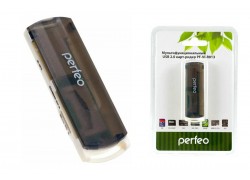 Картридер Perfeo Card Reader SD/MMC+Micro SD+MS+M2, (PF-VI-R013 Black) чёрный