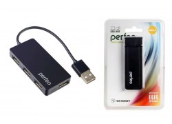 Разветвитель USB HUB Perfeo 4 Port, (PF-VI-H023 Black) чёрный