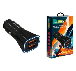 Автомобильное зарядное устройство 2USB More choice AC24QC 3.0A (Black)