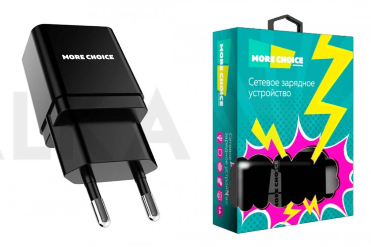 Сетевое зарядное устройство USB More choice NC33 1.0A (Black)