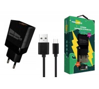 Сетевое зарядное устройство 2USB + кабель Micro USB More choice NC24m 2.1A (Black)