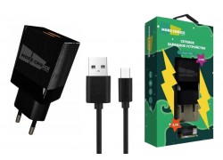 Сетевое зарядное устройство 2USB + кабель Micro USB More choice NC24m 2.1A (Black)