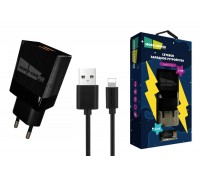 Сетевое зарядное устройство 2USB + кабель Lightning More choice NC24i 2.1A (Black)