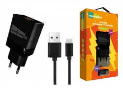 Сетевое зарядное устройство 2USB + кабель Type-C More choice NC24a  2.1A (Black)