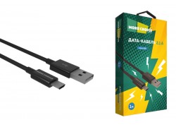 Кабель USB - MicroUSB More choice K24m TPE  2.1A 1м (Black)