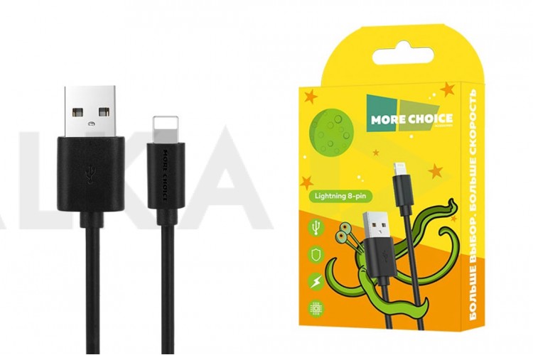 Кабель USB - Lightning More choice K13i TPE 2.4A 1м (Black)