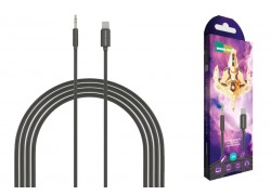 Кабель аудио More choice UK24i AUX 3.5mm - Lightning, 2м, нейлон (Black)