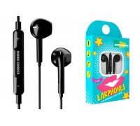 Наушники вкладыши AUX разъём с МК длина 1.2м More choice G11 Original Apple (Black)