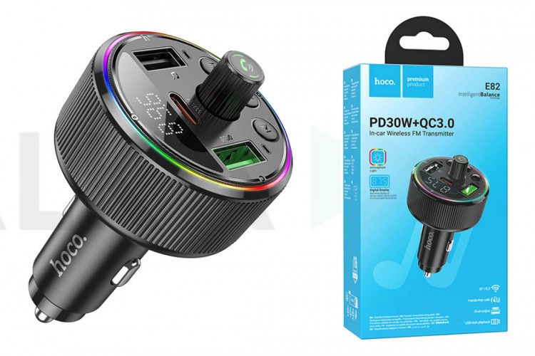 FM-Модулятор HOCO E82 Guerrero PD30W + QC3.0 car BT FM transmitter