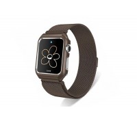 Металлический магнитный браслет  "Миланское плетение" для Apple Watch 38-40 мм цвет коричневый
