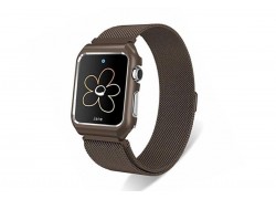 Металлический магнитный браслет  "Миланское плетение" для Apple Watch 38-40 мм цвет коричневый