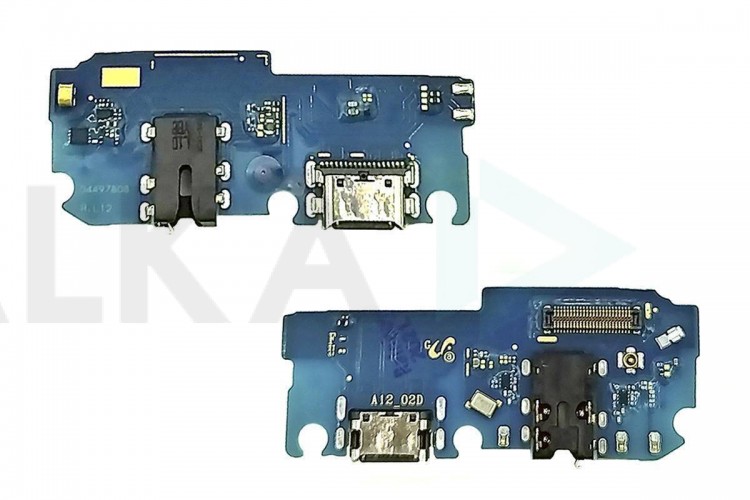 Шлейф для Samsung A125F/ M127F Galaxy A12/ M12 с разъемом зарядки + разъем гарнитуры (плата) HQ