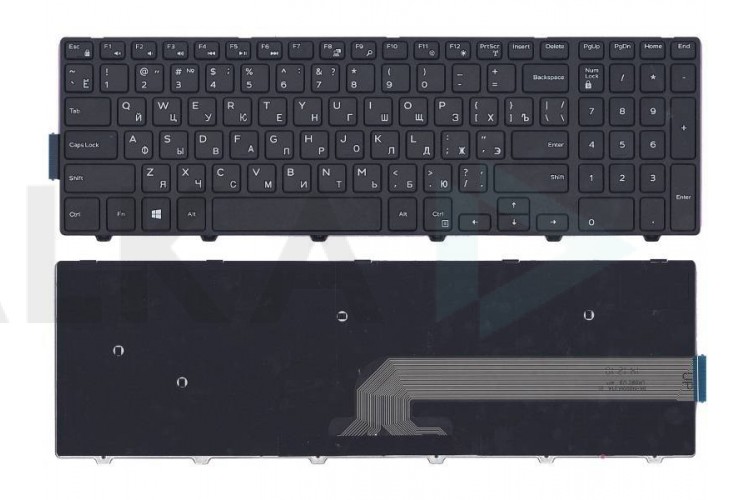 Клавиатура для ноутбука Dell Inspiron 15-3000, 15-3552, 15-3555, 15-3565, 15-3567, 15-5000, 15-5547, 15-5559, 15-5566, черная