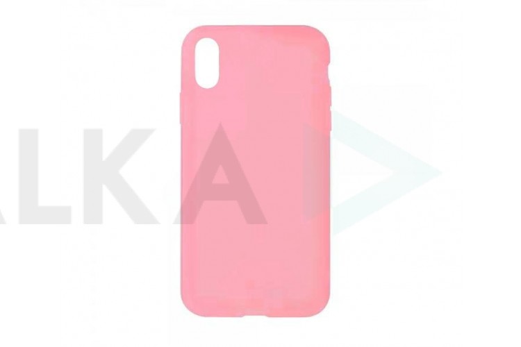 Чехол для iPhone XR "Жидкий силикон" полупрозрачный (розовый)