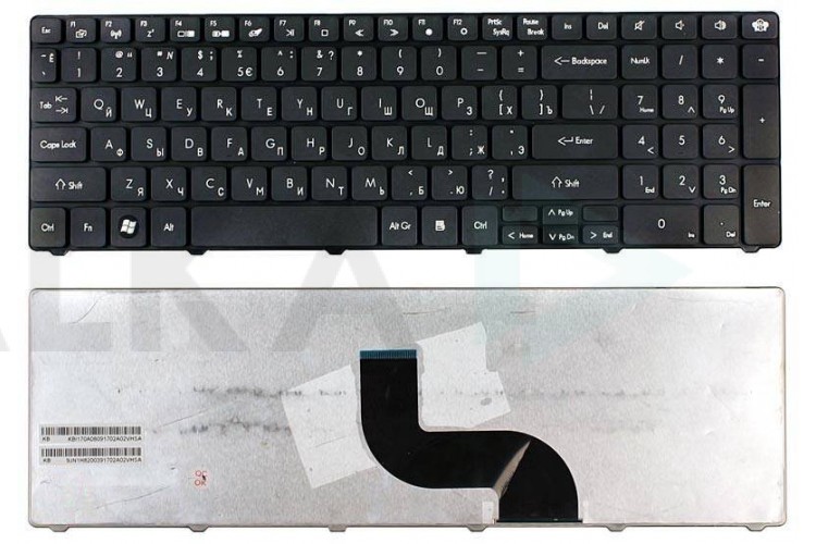 Клавиатура для ноутбука Packard Bell LM81, LM85, TK81, TK85, TM81, TM85 / Gateway NV50 черная