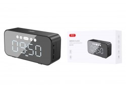 Портативная колонка с часами XO F41 Mirror Clock Bluetooth Speaker (черный)