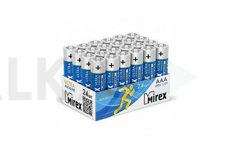 Батарейка алкалиновая Mirex LR03 / AAA 1,5V  цена за 24 шт (24/960), showbox (23702-LR03-B24)