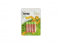 Аккумулятор Ni-MH Mirex HR03 / AAA 1000mAh 1,2V цена за 4 шт, блистер 23702-HR03-10-E4