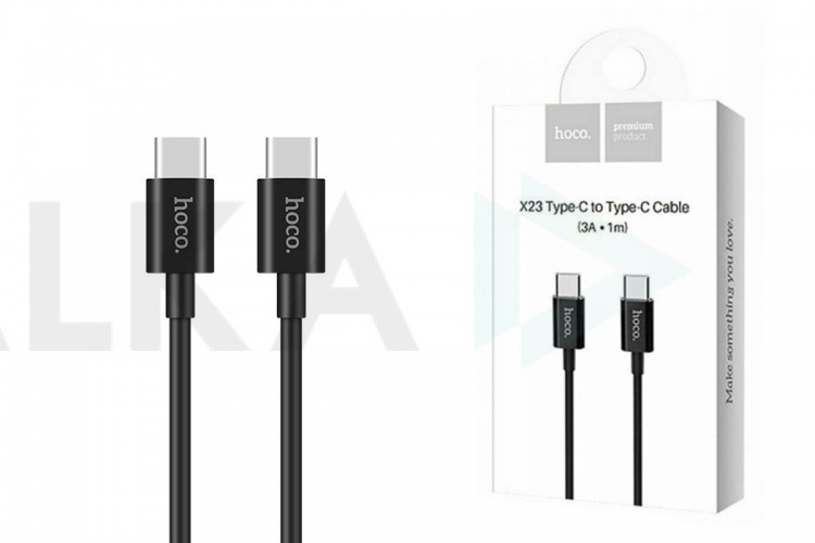 Кабель USB Type-C - USB Type-C HOCO X23, 3A (черный) 1м