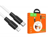 Кабель USB Type-C - Lightning HOCO X21 PLUS, 3A PD20W (белый) 1м (силиконовый)