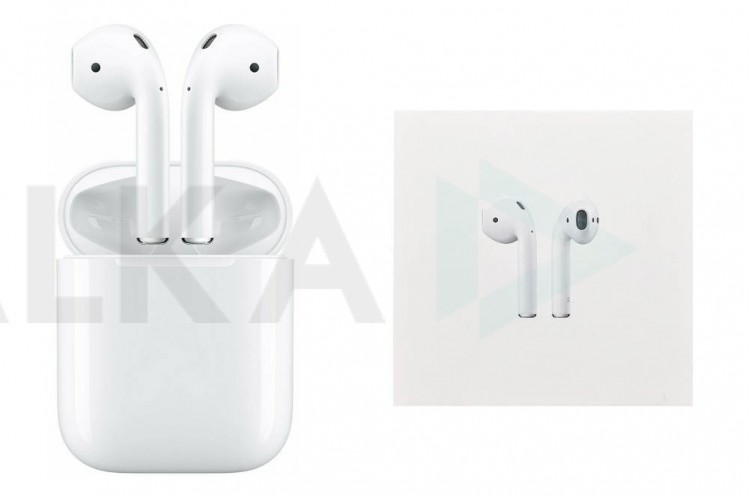 Наушники вакуумные беспроводные AirPods 2 (copy orig) (белый) (л) белая уп.