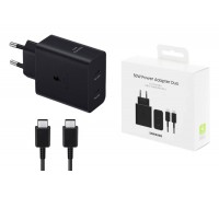 Сетевое зарядное устройство 2USB-C Samsung PD Adapter 50W + кабель Type-C Adapter Duo EP-T5020 (or.) (черный)