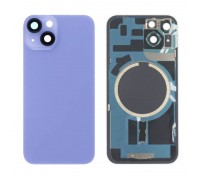 Задняя крышка (стекло) в сборе с рамкой для iPhone 14 Оригинал (Blue)