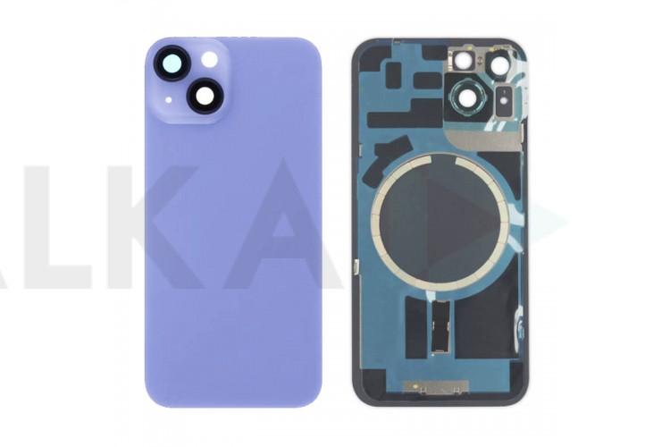 Задняя крышка (стекло) в сборе с рамкой для iPhone 14 Оригинал (Blue)