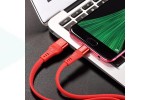 Кабель USB - MicroUSB BOROFONE BU18 2,4A (красный) 1,2м (силиконовый)