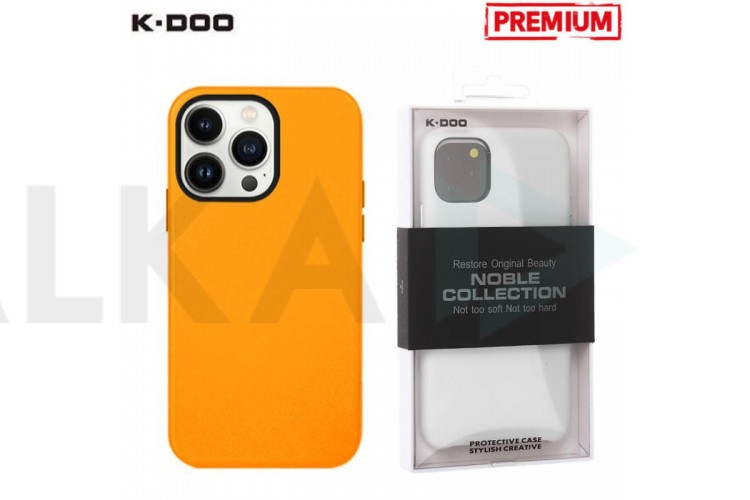 Чехол для телефона K-DOO NOBLE COLLECTION кожаный iPhone 14 (оранжевый)