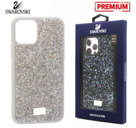 Чехол для телефона iPhone 15 Plus Swarovskii (белый)