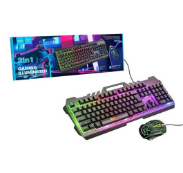 Комплект игровой проводной клавиатура+мышь HOCO Di16 с подсветкой RGB (черный)