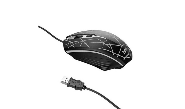Комплект игровой проводной клавиатура+мышь HOCO Di16 с подсветкой RGB (черный)